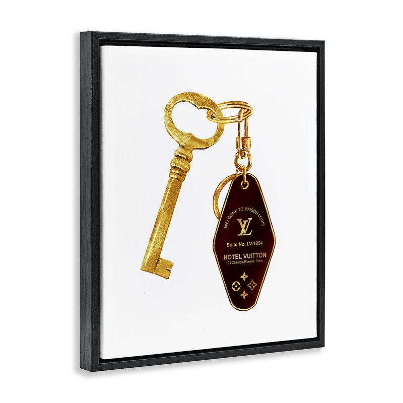 Cadre flottant Glam Gold Key, design par Ziwei Li, Cadre flottant noir de jais, H 21 po x l 17 po