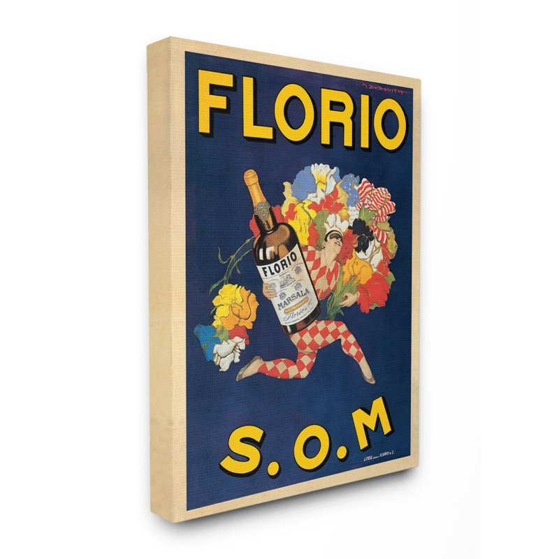 « florio rétro affiche drink » par marcello dudovich-impression, Toile tendue, H 48 po x l 36 po x P 1,5 po