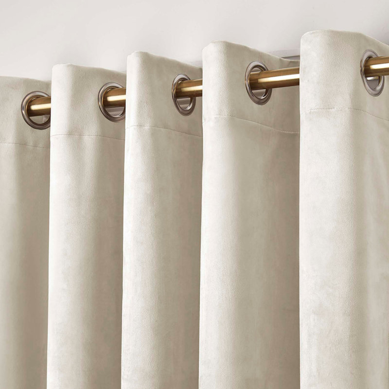 Montrose 100% Polyester Pair of Eyelet Curtains, Ivory, Width 117 x Drop 183 cm