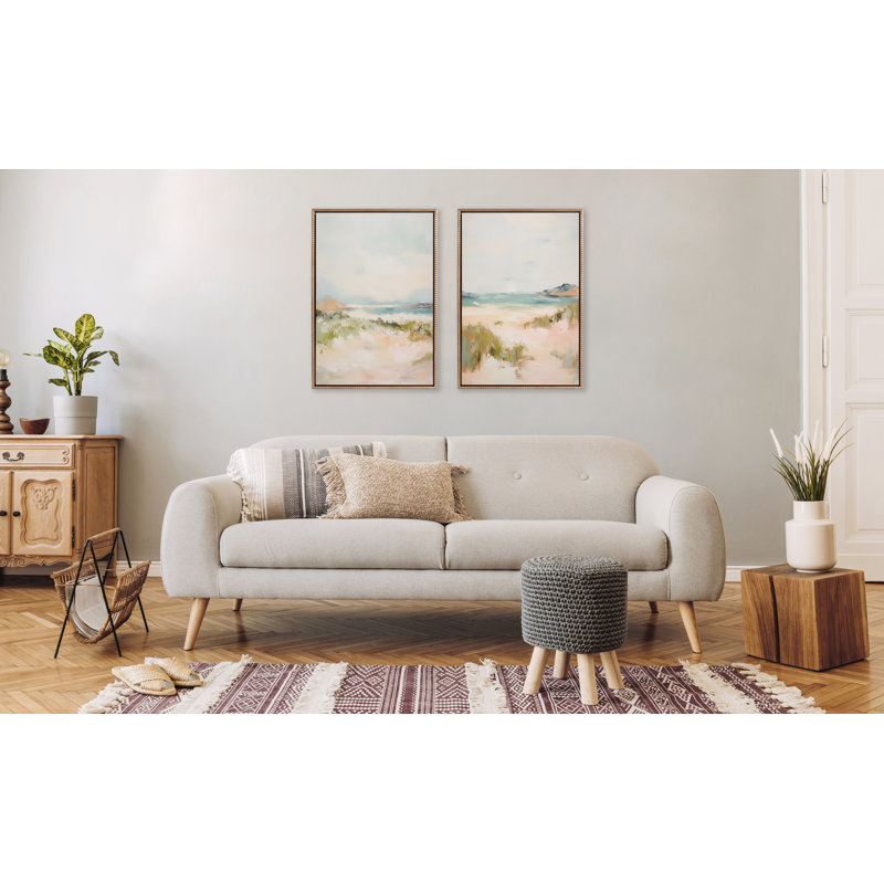 «Tranquil Landscape III and V» par Amy Lighthall, ensemble d'art mural sur toile encadrée, Or perlé