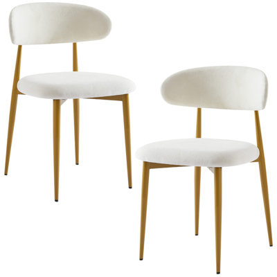Modern Accent Chair, Velvet Upholstered Dining Chairs, Armless Dining Chair