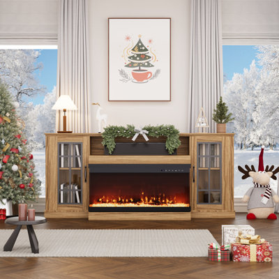 70" TV Stand for TVs up to 80" with Fireplace Included by Latitude Run