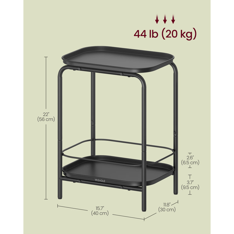 Rondey Tray Top End Table, Black