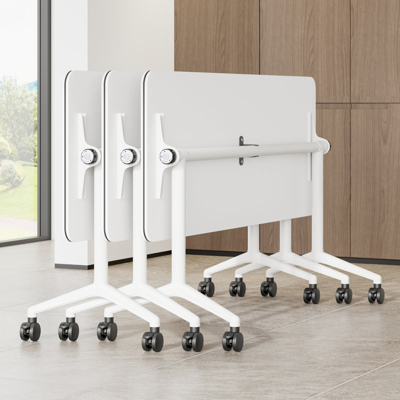 Ensemble de 1 table de conférence pliante, tables de formation pliables avec plateau rabattable pour bureau, salle de réunion, salle de classe, table mobile avec roues verrouillables, 59,06 po x 23,62 po x 29,53 po