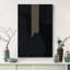 Motif géométrique noir sur fond gris à rayures, formes abstraites et minimalistes, décoration murale nordique contemporaine sur toile-97558823-97558822-119460984