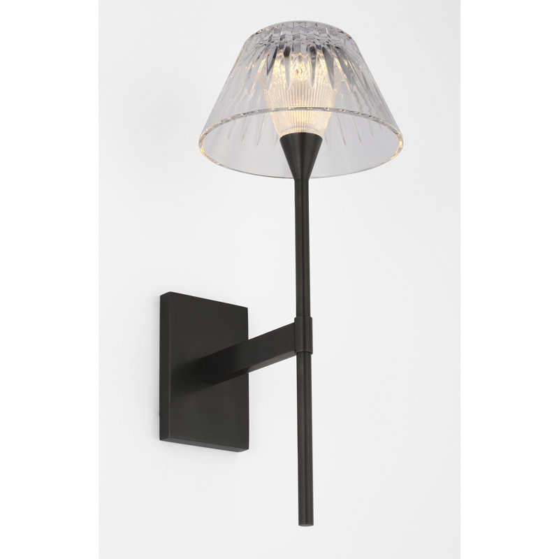 Waterford Blaze Sconce with Clear Crystal, 13.75" H x 5.75" W x 7.75" D, Bronze