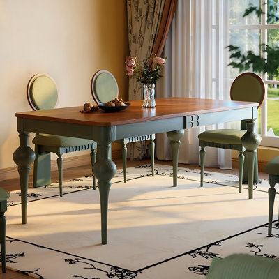 56.3"Vintage Solid Wood Rectangular Dining Table