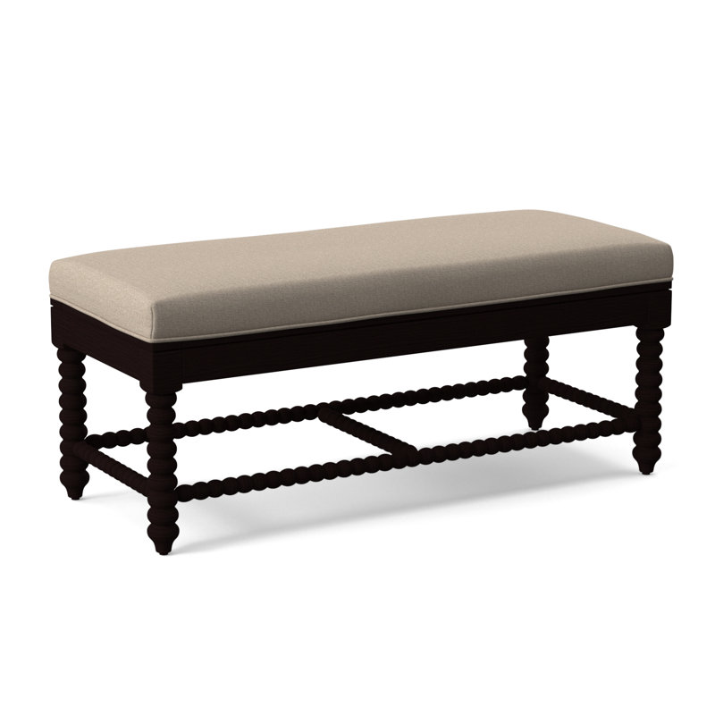 Lind Island Upholstered Bench, Tropical Foliage; 0505-64, Java Finish