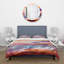Bateau sur l'océan pendant le coucher de soleil vibrant - ensemble de housse de couette nautique et côtier - polyester en microfibre-66389262