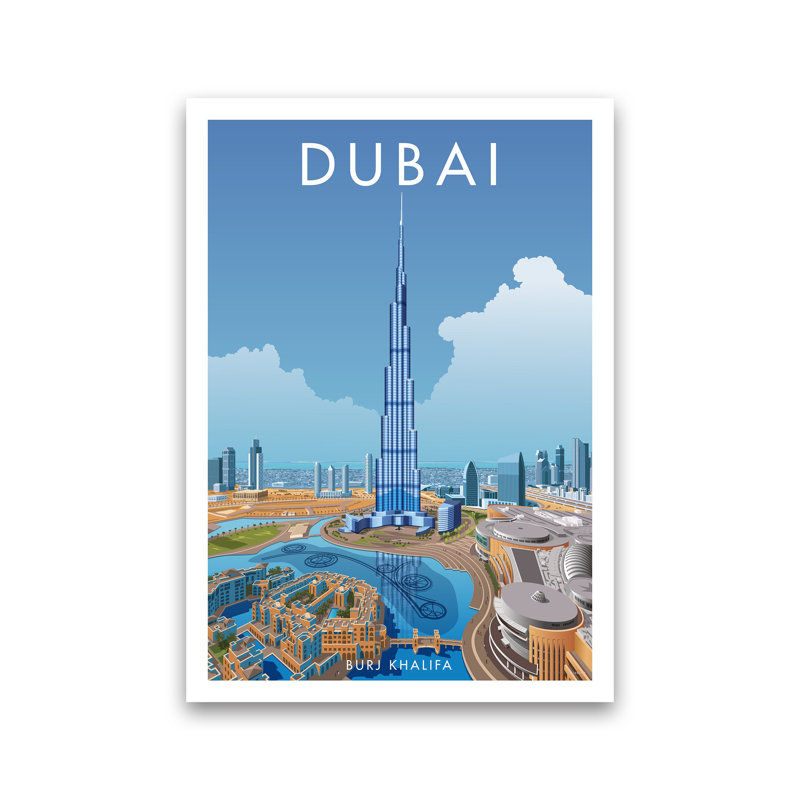 Dubai by Stephen Millership - Print on Canvas, 40cm H x 30cm W x 1cm D, Paper