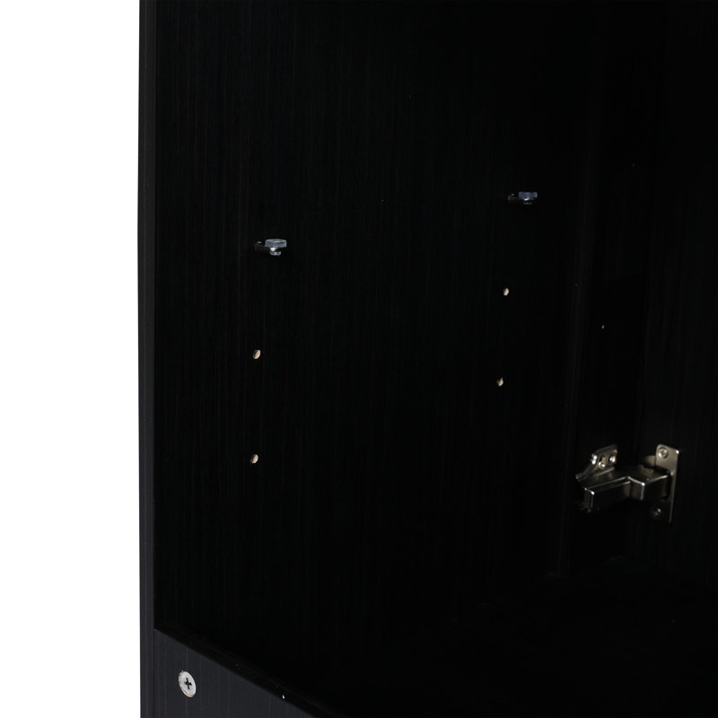 Armoire de salle de bain 36 po - châtaignier noir autoportant, optimiseur d'espace autoportant 36 po châtaignier, lignes épurées