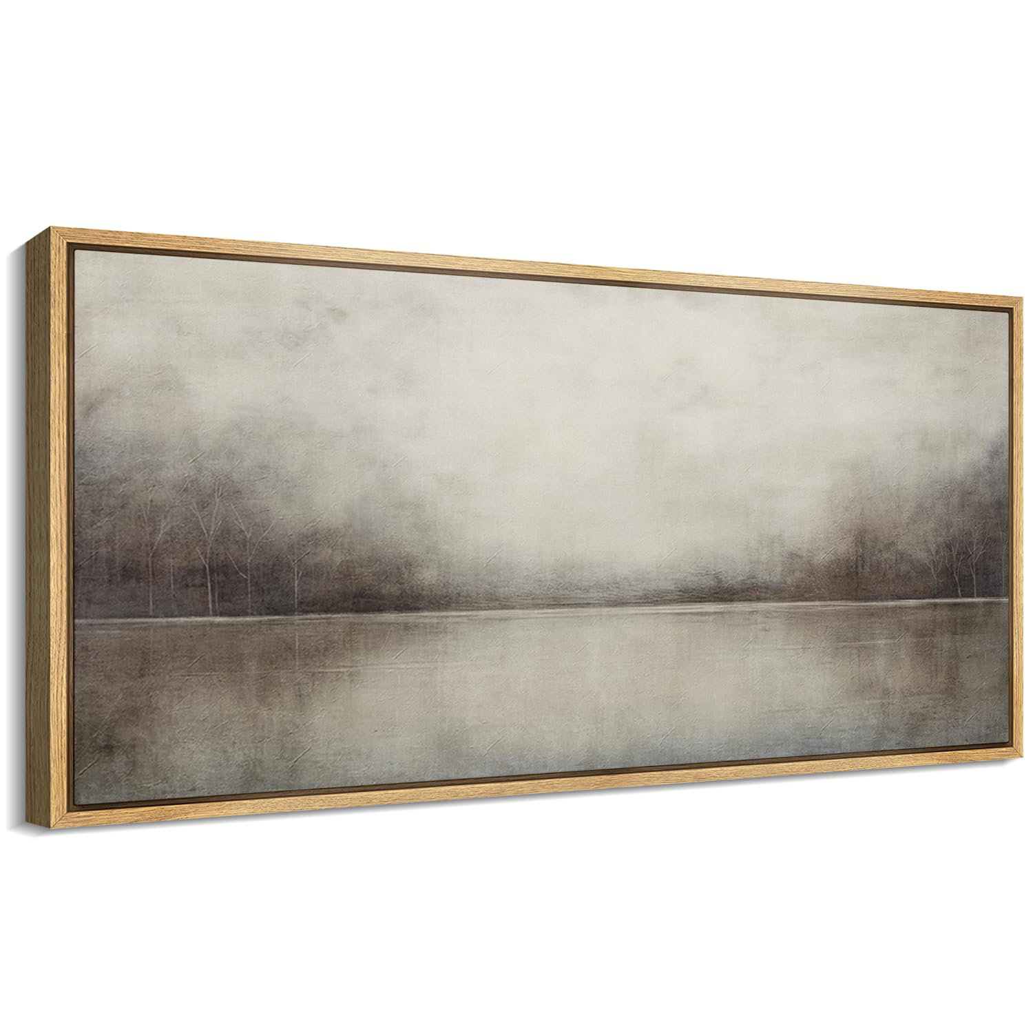 Minimal Landscape Tranquil Neutral Abstract Landscape Retro Moody Extra Large Framed Art Home Decor