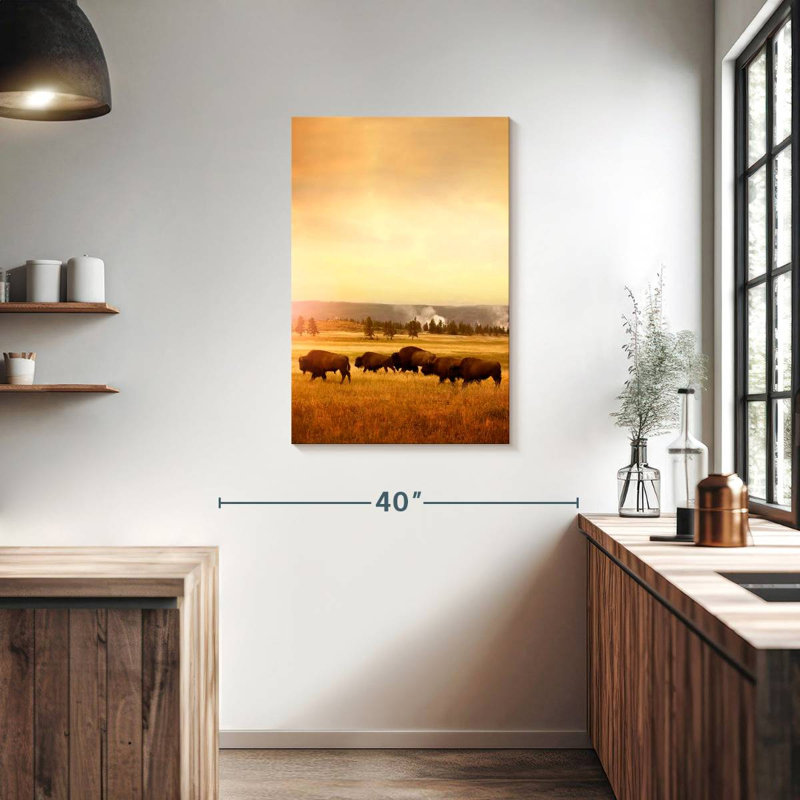 Roaming Bison Herd, 36" H x 24" W