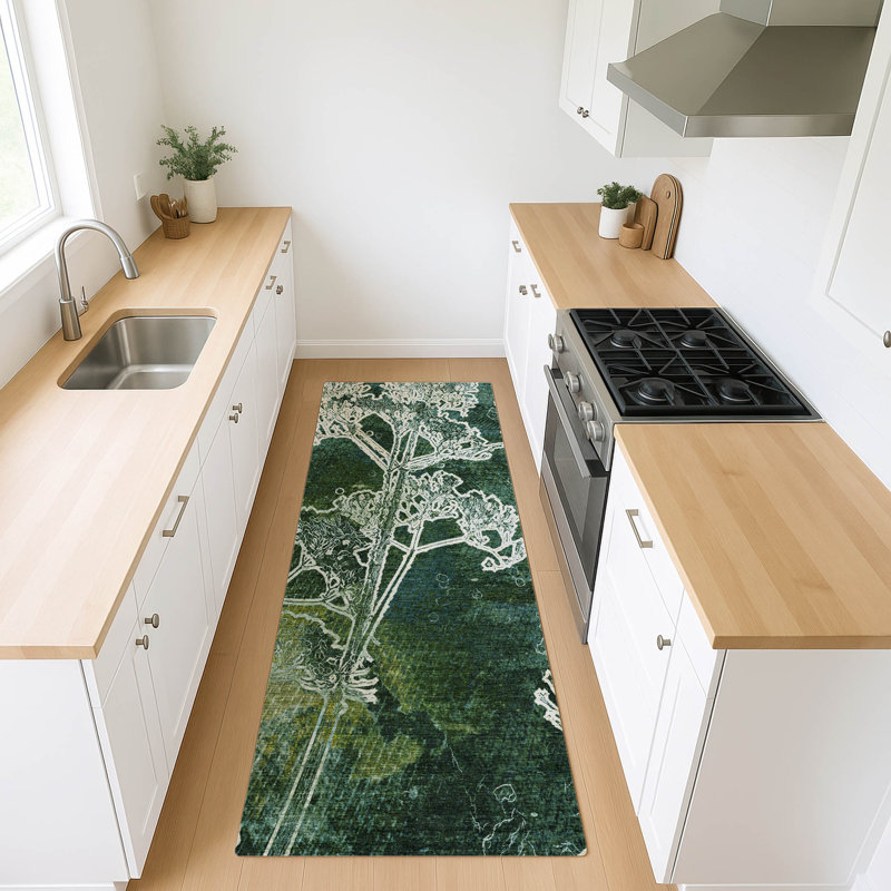 Machine Washable Indoor/Outdoor Layton ACN2239 Floral Rug, Runner 2'3" x 7'6"
