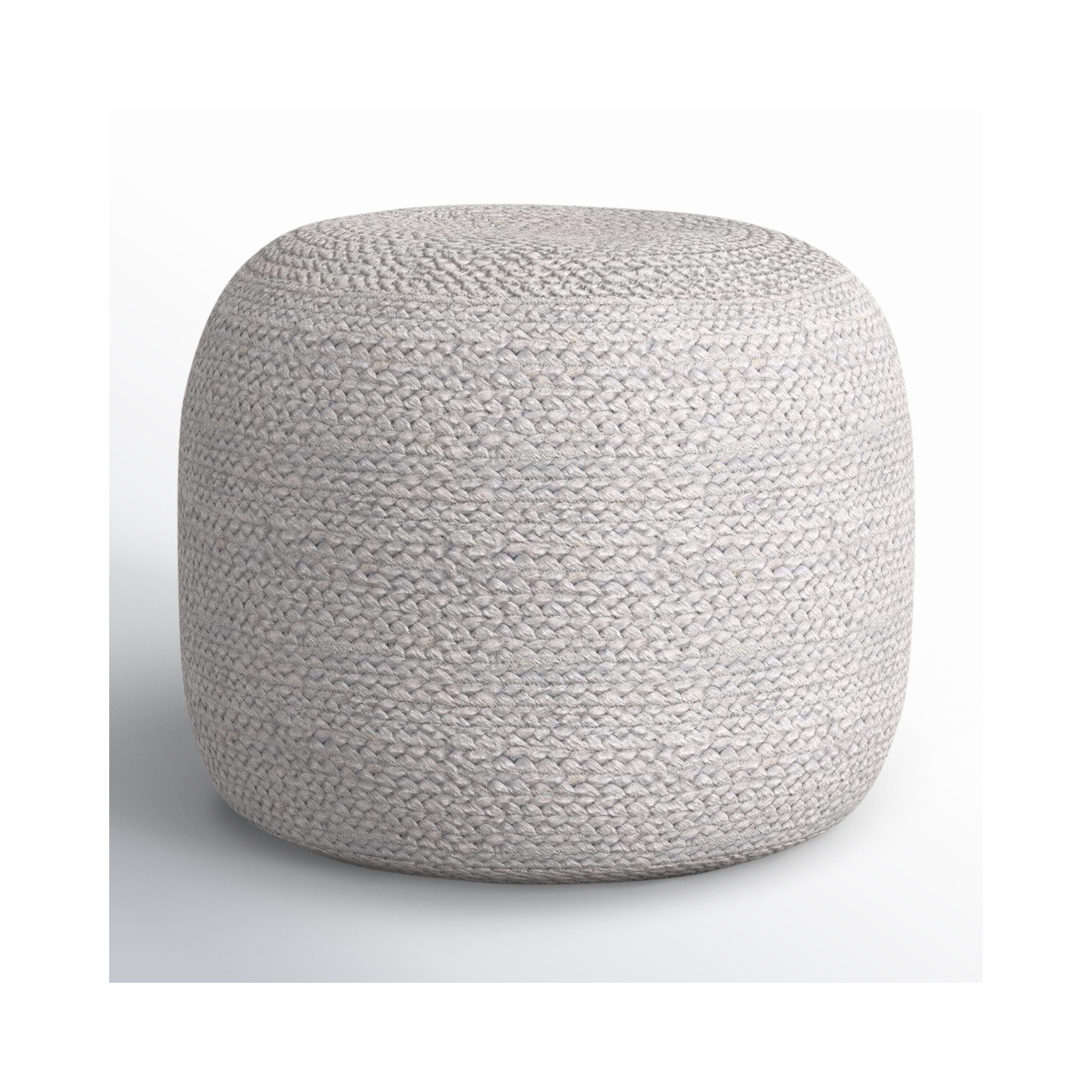 Rodriguez Upholstered Pouf, Medium Gray