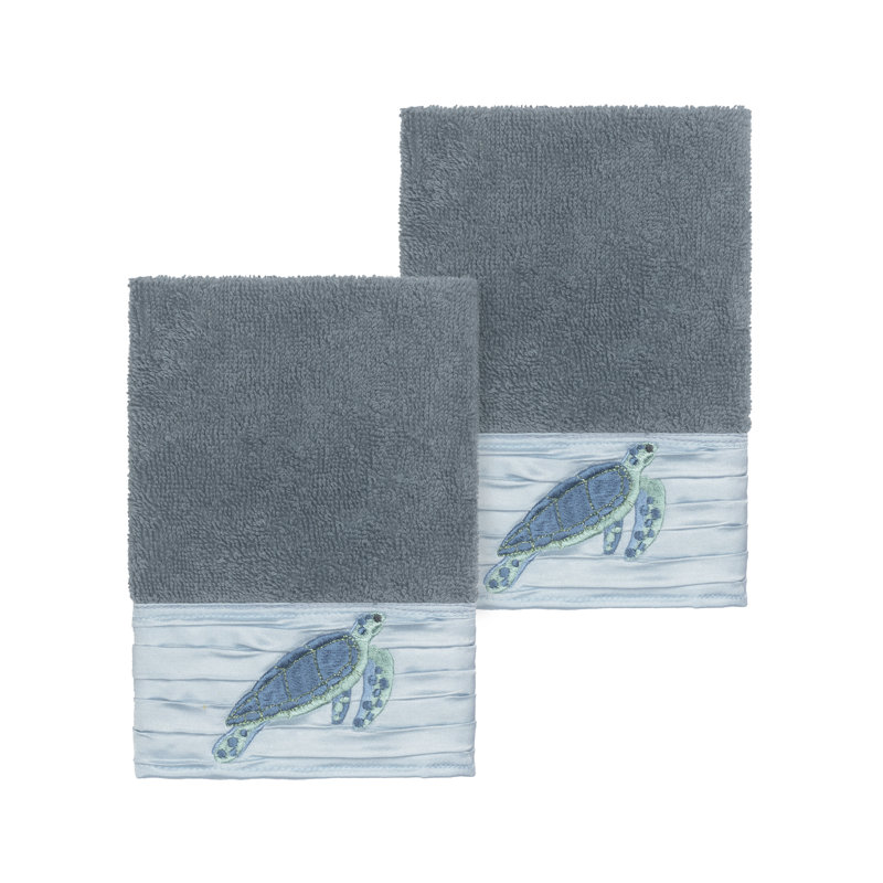 Essuie-mains en coton turc Mia, Bleu sarcelle