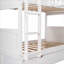 Structure de lit en bois massif pour 3 personnes, lit superposé simple avec lit mezzanine et tiroirs de rangement, pin blanc