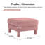 Repose-pieds Lucas - polyester - rose-1862915219