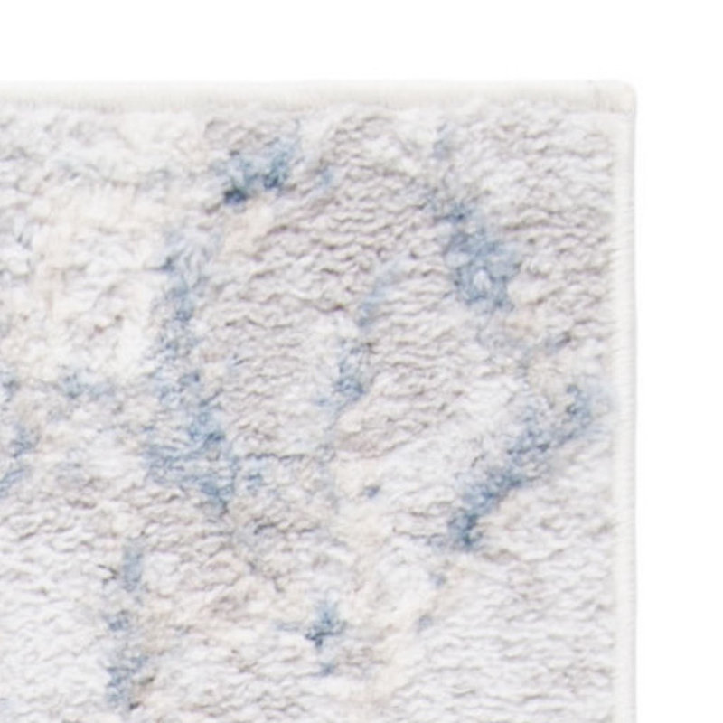 Wincott Geometric Blue Area Rug, Round 5'3"