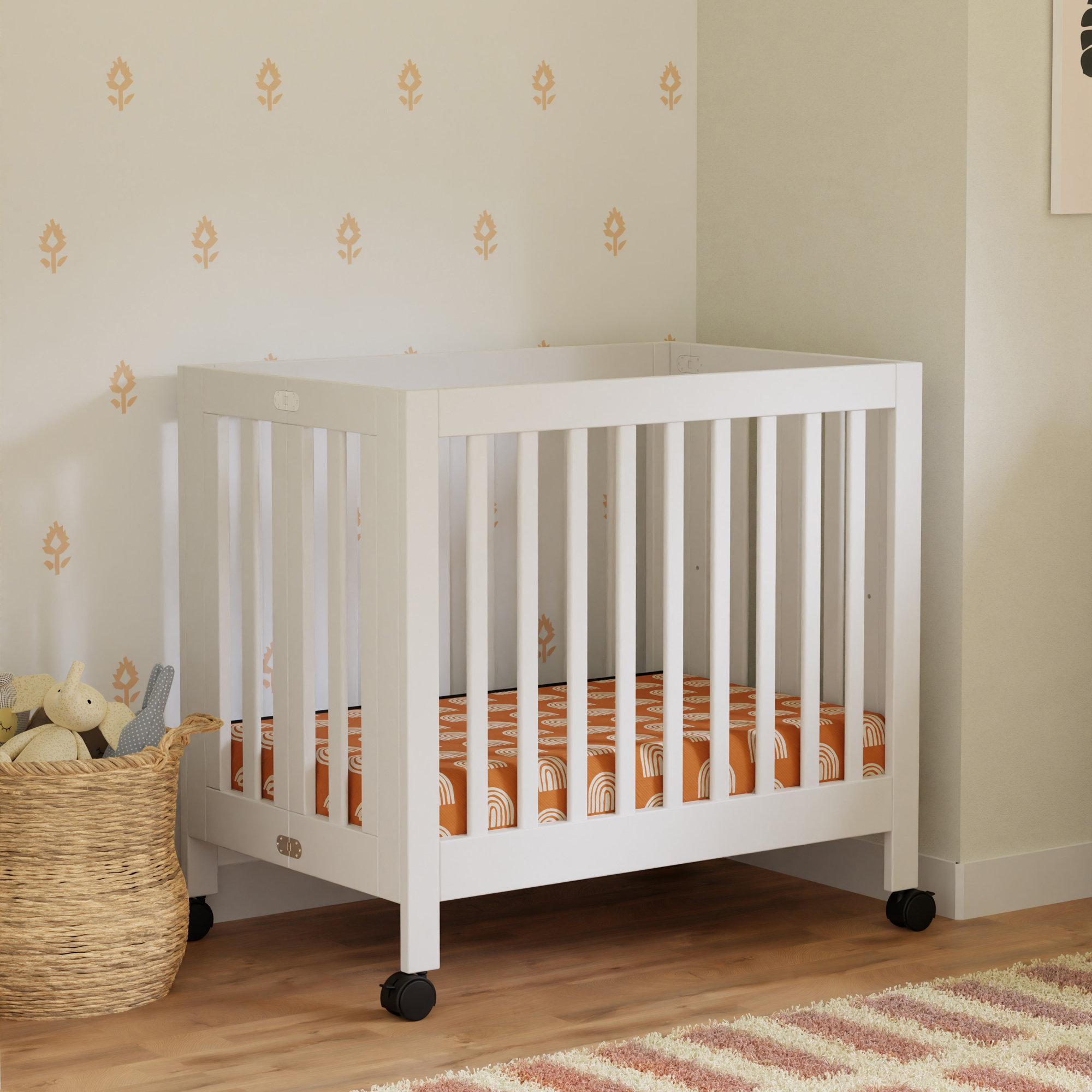 Origami Mini Portable Crib, White