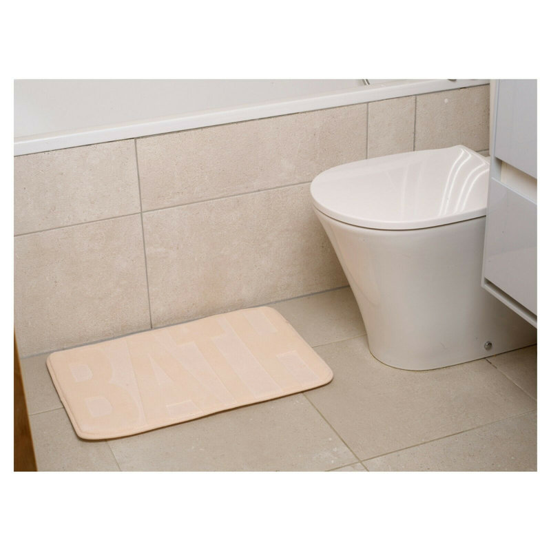 Non-Slip Bath Rug, Cream