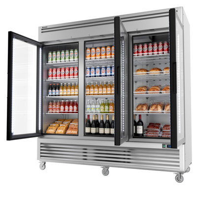 3 Glass Doors, Stainless Steel