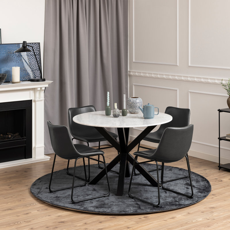 Annerike 45.5cm H Upholstered Side Chair, Black