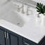 Ariel 36 Inch Carrara White Quartz Bathroom Vanity Countertop 1.5 Inch Thick Mitre Edge With Left Offset Rectangle Single Sink And Includes Backsplash