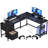 Morihisa L Shaped Desk, 94.5" Reversible Computer Gaming Desk With 3 Drawers, Corner Desk With 2 Monitor Stand, Home Office Desk Workstation-1930855314