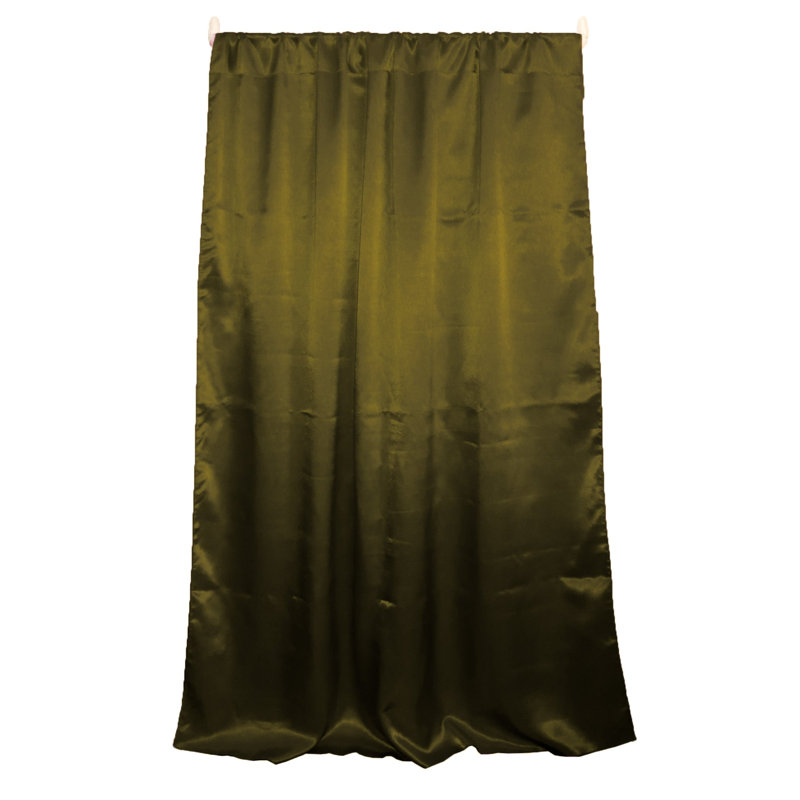 Panneau de rideau semi-transparent en polyester Dafni, Olive, L 58 po x L 84 po