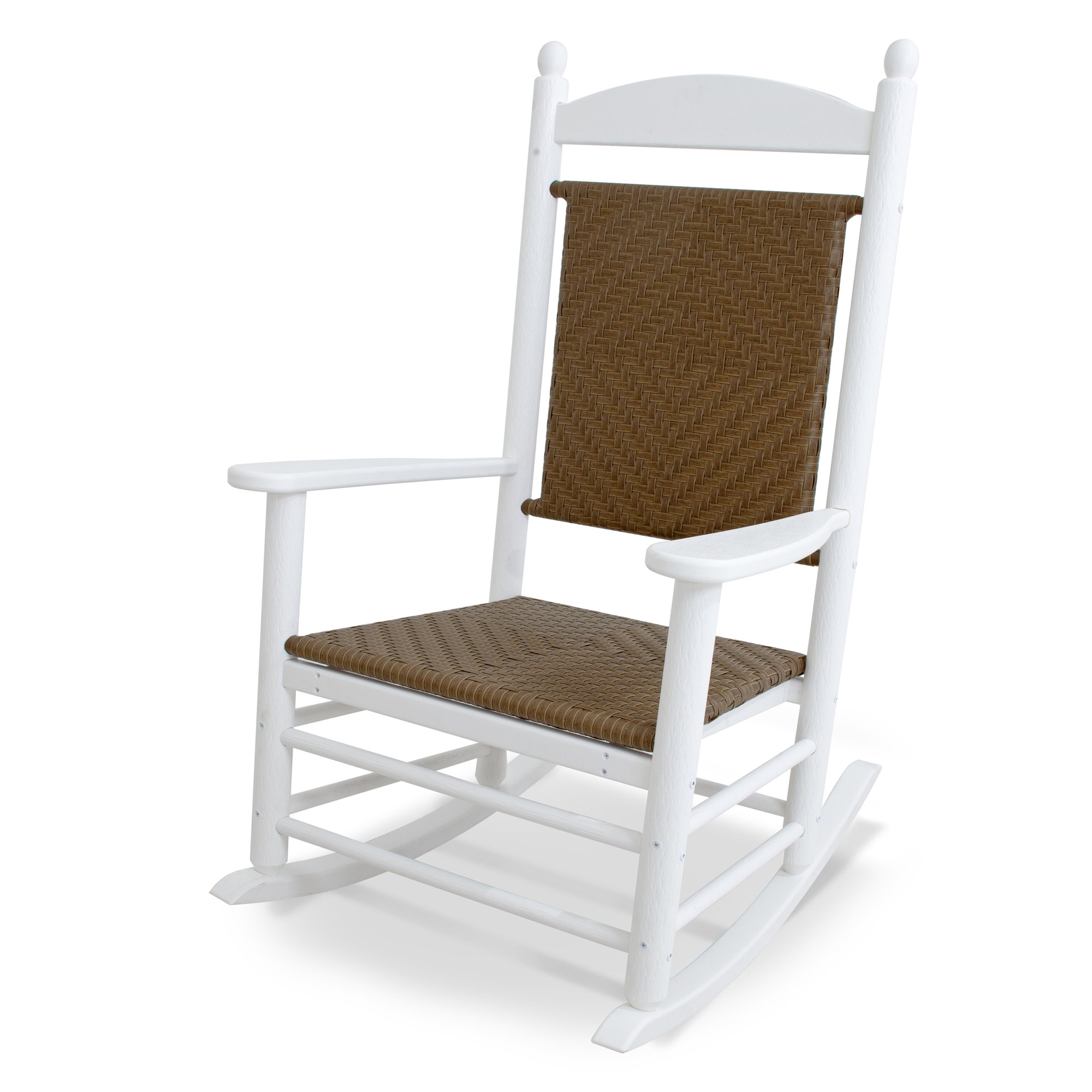 POLYWOOD Rocker Woven Rocking Chair, White