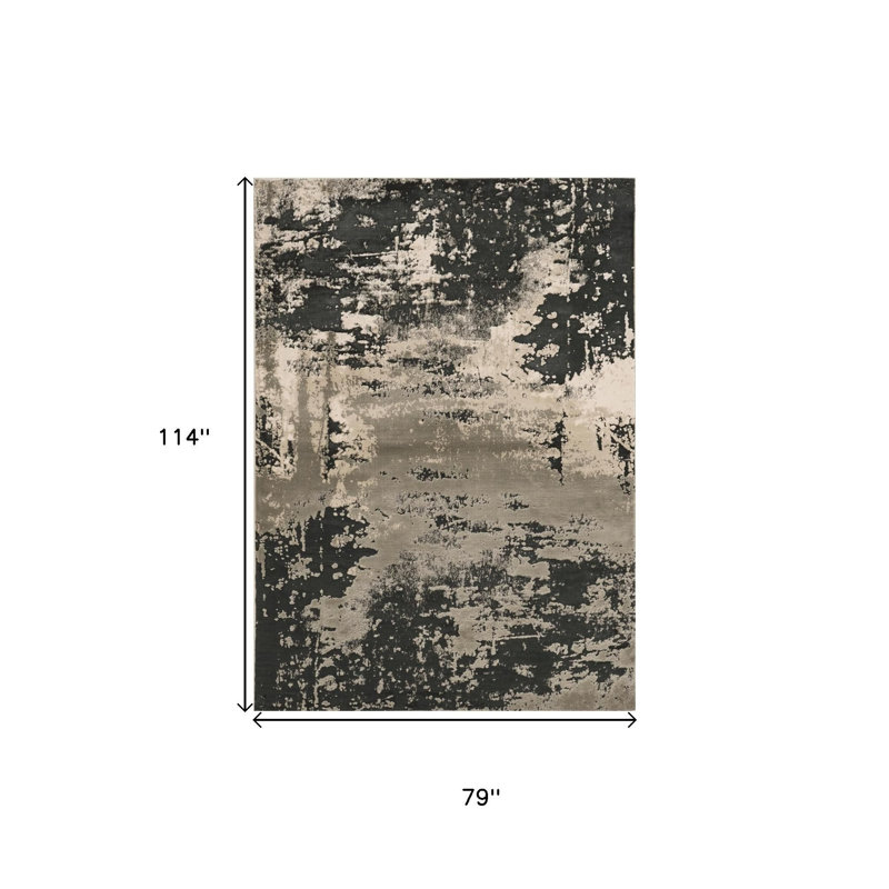 Tapis noir et argent 6 pi x 9 pi