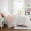 Charmants ensembles de literie en microfibre, courtepointe rose et blanche double / grand pour les chambres de jeunes