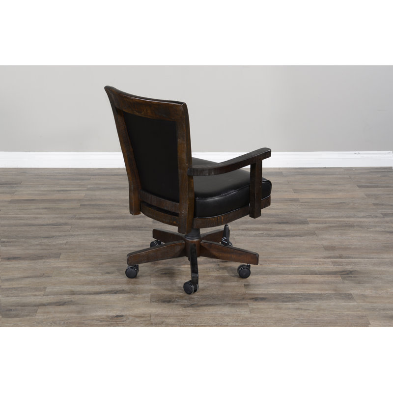 Fauteuil de direction Heanor, Similicuir noir, Brun