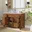 Ensemble de meuble-lavabo simple 48 po avec plateau en pierre d'ingénierie Barnhart, lavabo en céramique-112740264