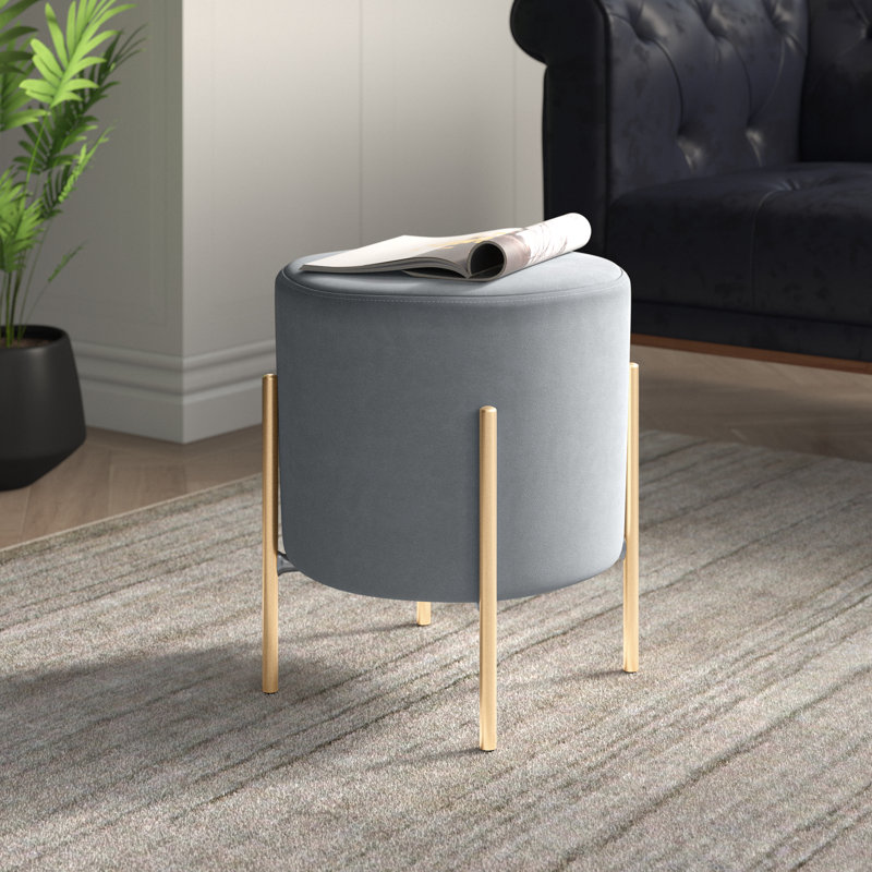 Accringt Stainless Steel Accent Stool, Grey