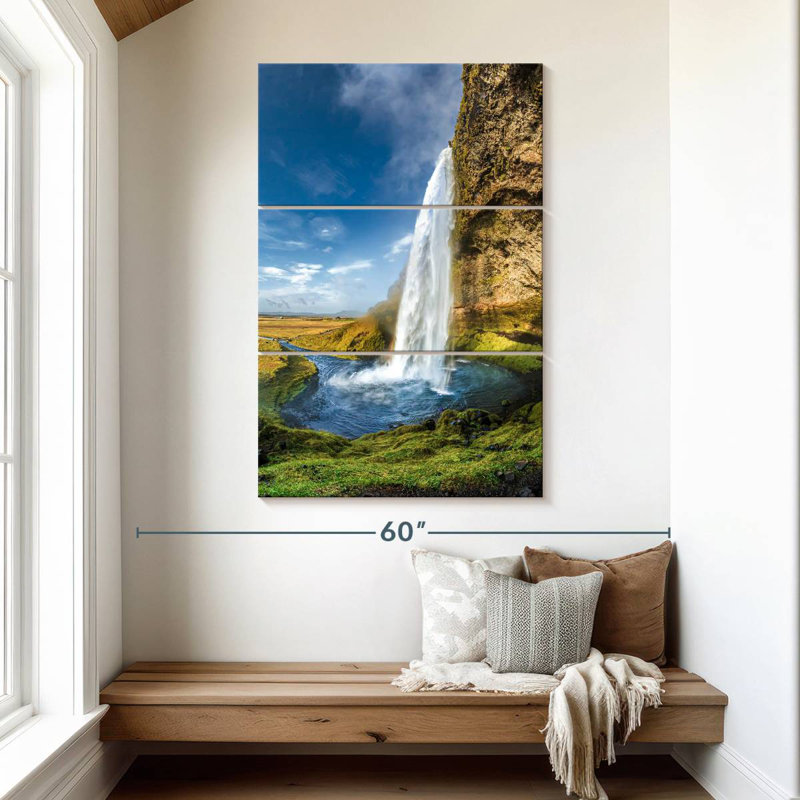 Alvord Seljalandsfoss In Summer, 50" H x 32" W