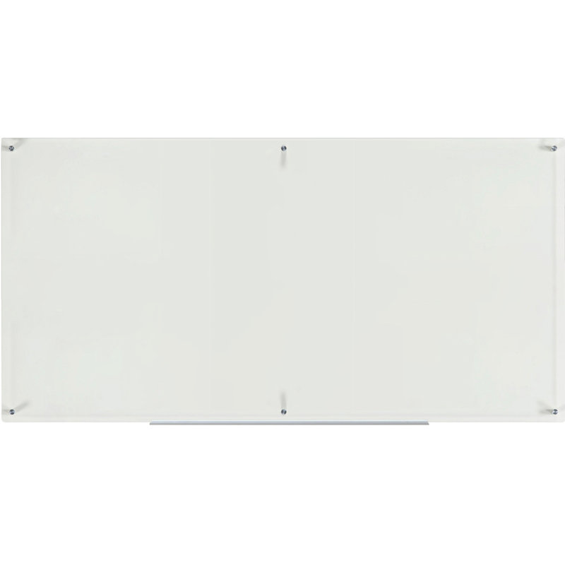 Transparent Tempered Glass Dry-Erase Board with Aluminum Tray, 36" x 72"