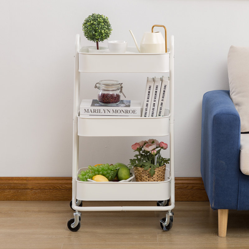 31'' H x 18'' W Utility Cart with Wheels, White