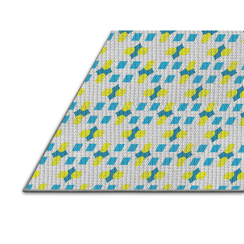 Tapis vert/gris à motifs Chamond, Rectangle 5 pi x 7 pi