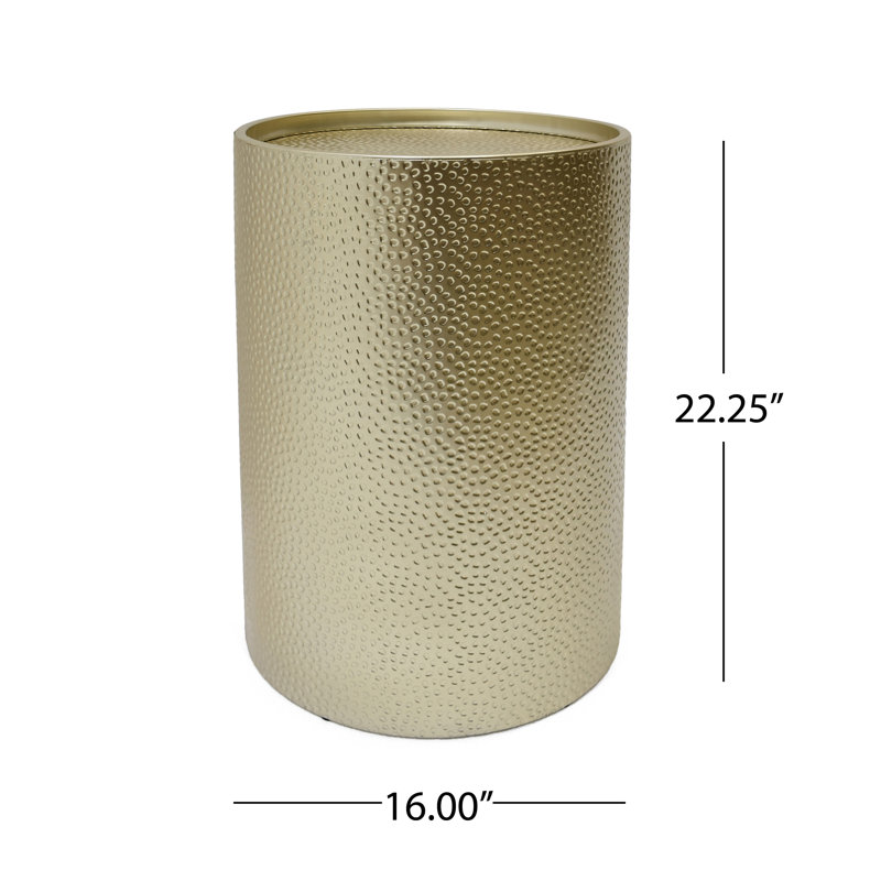 Starkey Iron Drum End Table Set, Gold