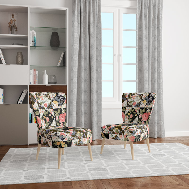Chaise d'appoint rembourrée Roses