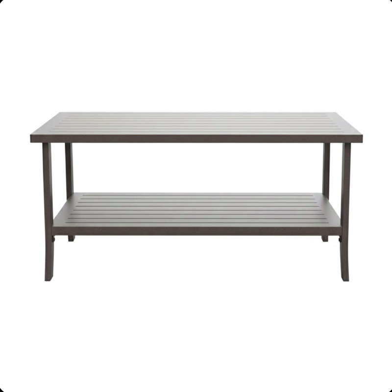 Table basse d'extérieur 37 po x 21 po brun