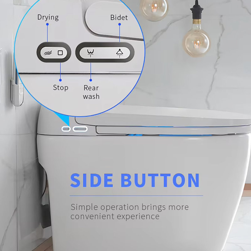 Luxury Bidet Toilet With Auto Open/Close, Warm Air, Temperature Control - Bathroom Option Water, Led Display Feature