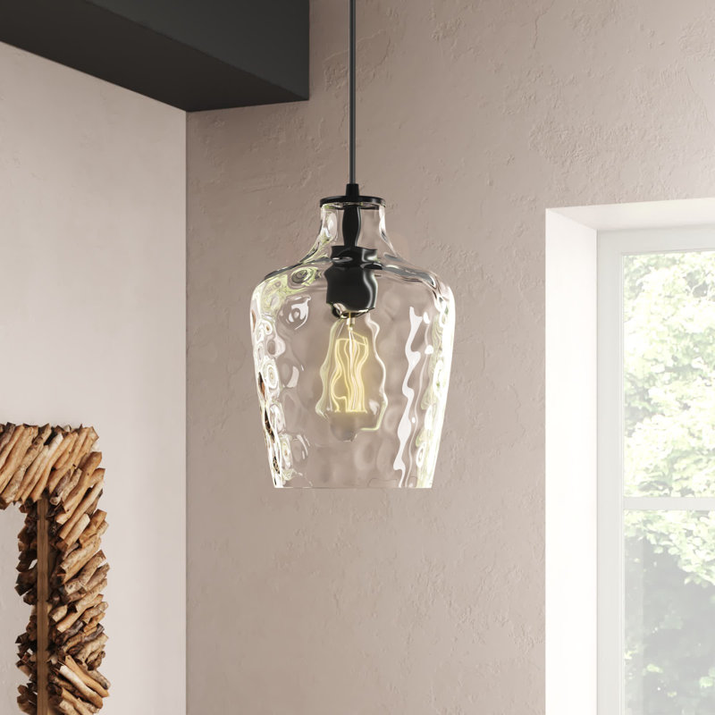 Luminaire suspendu simple à 1 lumière Lindy, Noir