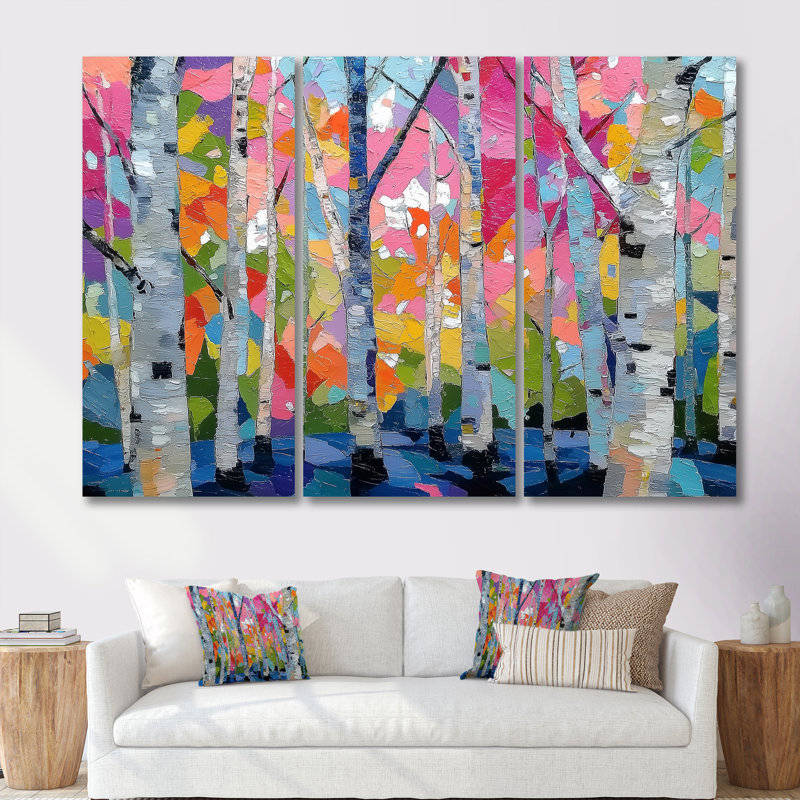 Ensemble de salon art mural rose et orange, H 40 po x l 60 po, Toile tendue, Ne s’applique pas
