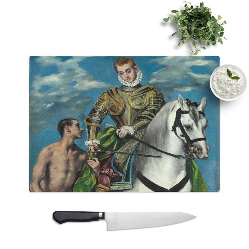 Saint Martin and the Beggar by El Greco Chopping Board, 0.4cm H x 20cm W x 28.5cm L