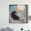 «Crow and Moon», reproduction de peinture acrylique sur toile tendue