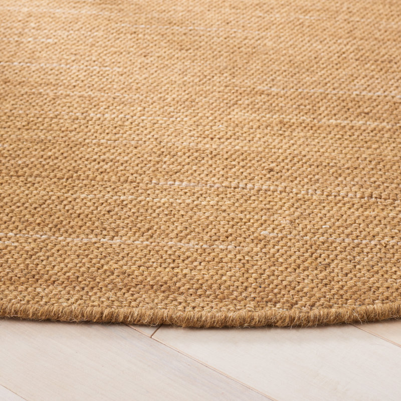Handwoven Brown Wool Flatweave Rug, 4' x 6'