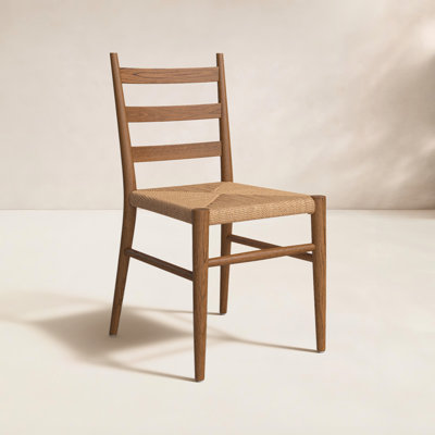 Chopin Teak Wood Premium All-Weather Wicker Outdoor Dining Side Chair